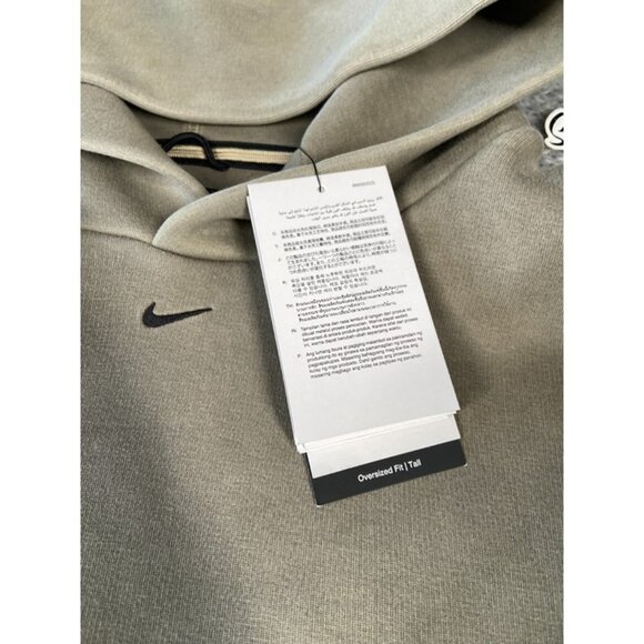 Nike Tech Fleece Pullover Hoodie Size Large TALL Men Light Army Green HJ0681-320 - Picture 6 of 7